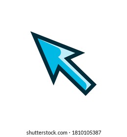 cursor symbol blue icon vector illustration isolated on white background