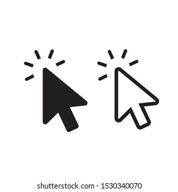 cursor symbol. click icon. arrow clicking sign isolated on white background.  vector illustration