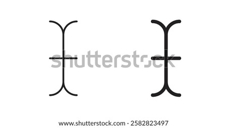 Cursor text filled and outlined icons vectors on white background