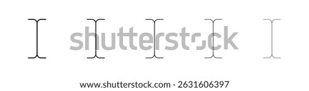 Cursor text icon in black. Vector illustration for graphic design