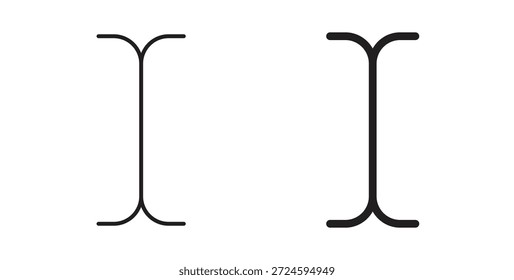 Cursor text icon with line and silhouette versions.