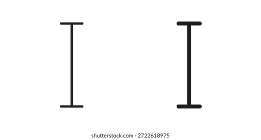 Pictograma de icono de texto del cursor en estilo de contorno de moda. icono, signo o símbolo.