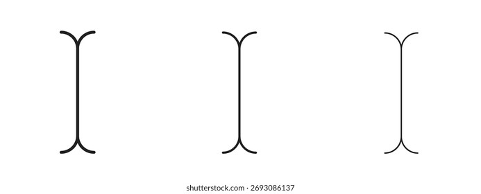 Cursor text icon symbol. Linear style sign for mobile concept