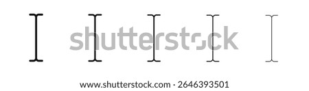 Cursor text icon vector outline set illustration sign