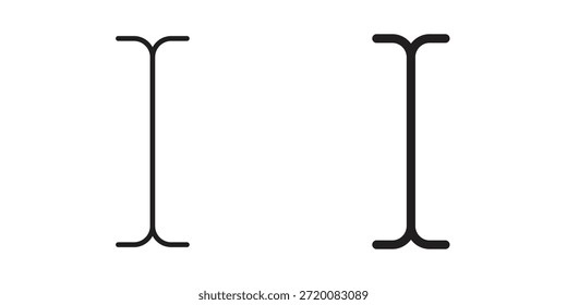 Iconos de texto del cursor de color negro en varios estilos