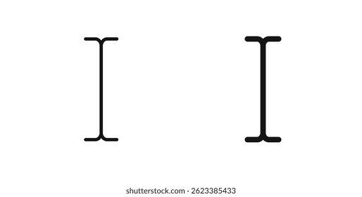 Cursor text icons on white background for web