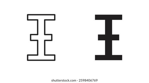 Cursor text vector icon set in black color.