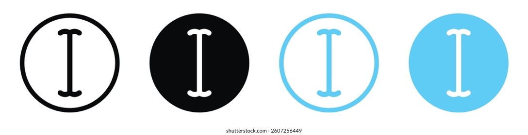 Cursor text vector icons in black and blue colors