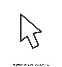 Icono de línea delgada del cursor. Símbolo con estilo de contorno de moda. Diseño premium para web y aplicaciones. Perfecto para la interfaz de usuario. 