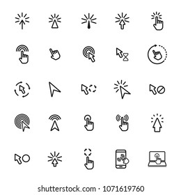 cursor, touch and click icon set