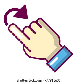 Cursor turn icon. Cartoon illustration of cursor turn vector icon for web