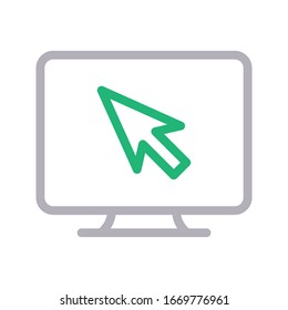 icono de línea de color del vector de cursor 
