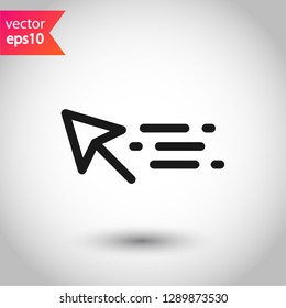 Cursor vector icon. Computer arrow vector sign. EPS 10 flat symbol