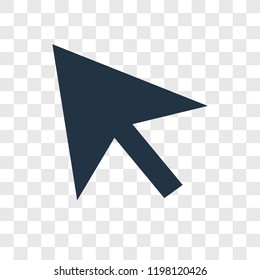 Cursor vector icon isolated on transparent background, Cursor transparency logo concept