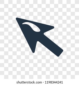 Cursor vector icon isolated on transparent background, Cursor transparency logo concept