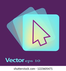 Símbolo de línea de icono del vector del cursor