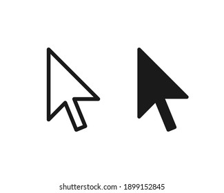 Cursor Vector Icon. Mouse Arrow Symbol. Pointer Sign. Select Click Arrowhead. Application And Web Interface Button. Clip-art Silhouette Image.