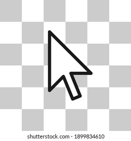 Cursor vector icon. Mouse arrow symbol. Pointer sign. Select click arrowhead. Application and web interface button. Clip-art silhouette image.