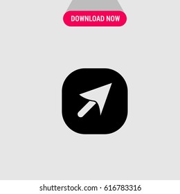 Cursor Vector Icon, The symbol of computer arrow. Simple, modern flat vector illustration for mobile app, website or desktop app   