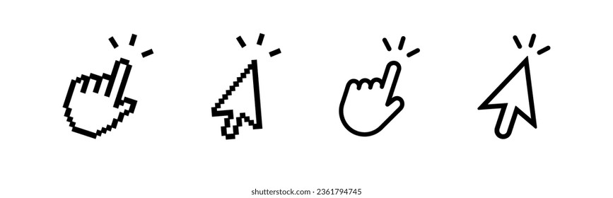 Cursor vector icons. Mouse cursor icon set. Computer mouse click. Computer mouse cursor icon set. EPS 10