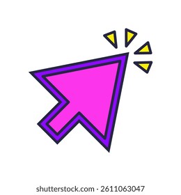 Cursor vector illustration. Website design element in flat style. Futuristic sticker concept.