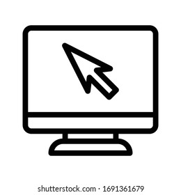 cursor vector thin line icon 