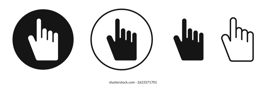Cursor vectors icons in black and white