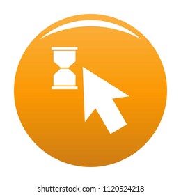 Cursor wait icon. Simple illustration of cursor wait vector icon for any design orange
