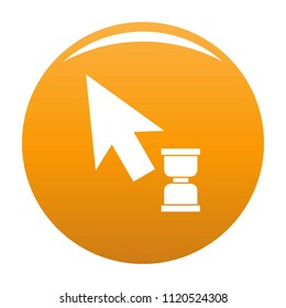 Cursor wait web icon isolated on white background for any design orange