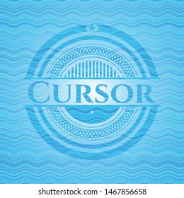 Cursor water concept badge background. Vector Illustration. Detailed.