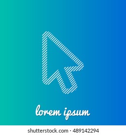 Cursor White stroke fill with blue & green gradient background Icon / Logo Design