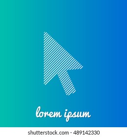 Cursor White stroke fill with blue & green gradient background Icon / Logo Design