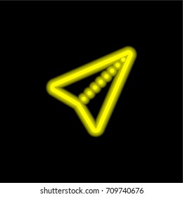 Cursor yellow glowing neon ui ux icon. Glowing sign logo vector
