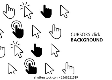 Cursors click background. isolated on white background