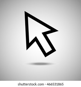 Cursors  icon. Flat style. Grey background. Vector illustration.