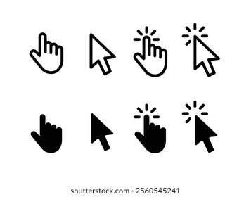 Cursors icons click set. Cursors icon click