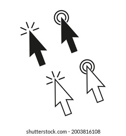 Cursors Icons. Click Icons. Vector Illustration
