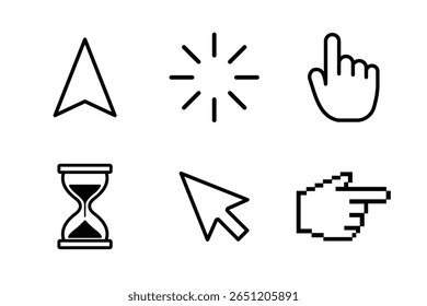 cursors icons mouse hand arrow hourglass
