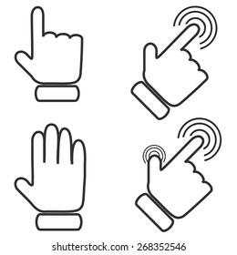 cursors icons on white background.Vector Illustration