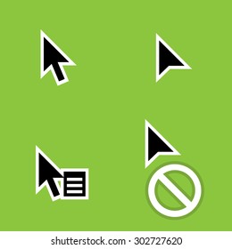 Cursors icons set arrows. Vector Illustration