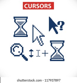 cursors icons set, vector