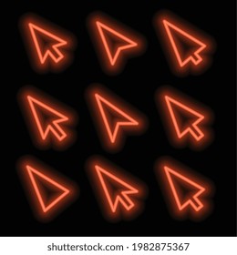 cursors set in neon style