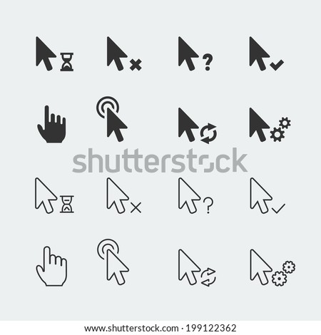 Cursors vector icons set