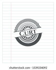 Curt draw (pencil strokes). Vector Illustration. Detailed.