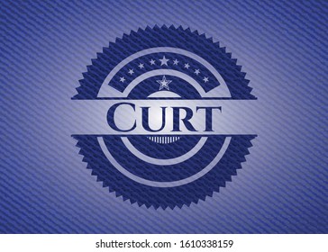 Curt with jean texture. Vector Illustration. Detailed.