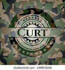 Curt on camo texture. Vector Illustration. Detailed.