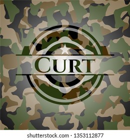 Curt on camouflaged texture