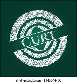 Curt written on a blackboard