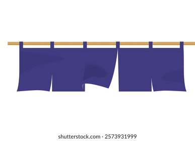 Curtain, 5 width, navy blue, curled