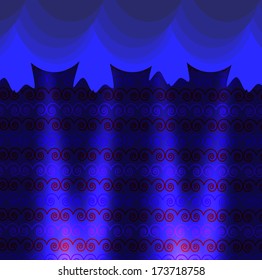 Curtain background with spotlights